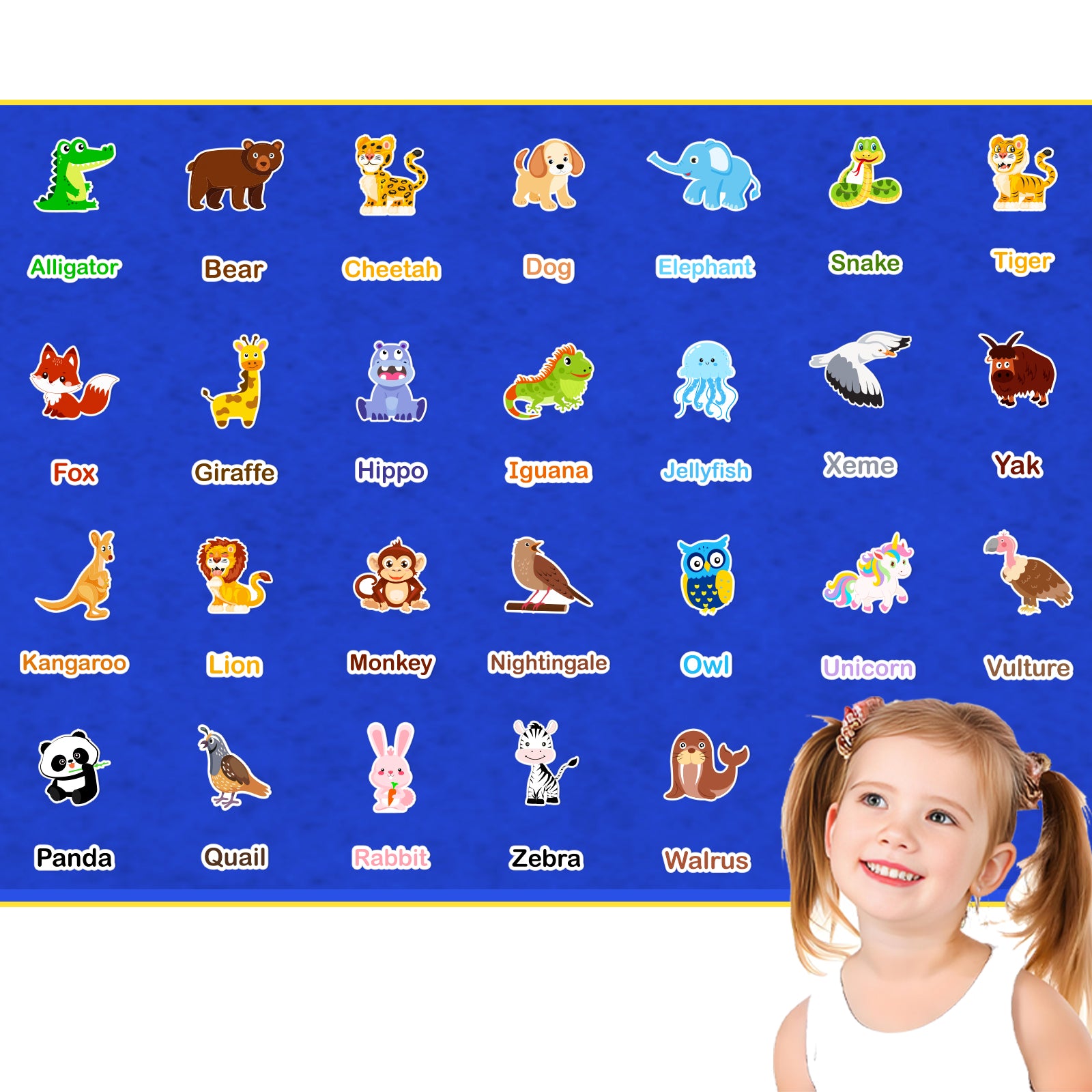 52 Pcs Alphabet A-Z Animal Felt Set - Montessori Educational Toys, Interactive Sorting & Word Matching Game for Preschool Classroom, Ages 3+