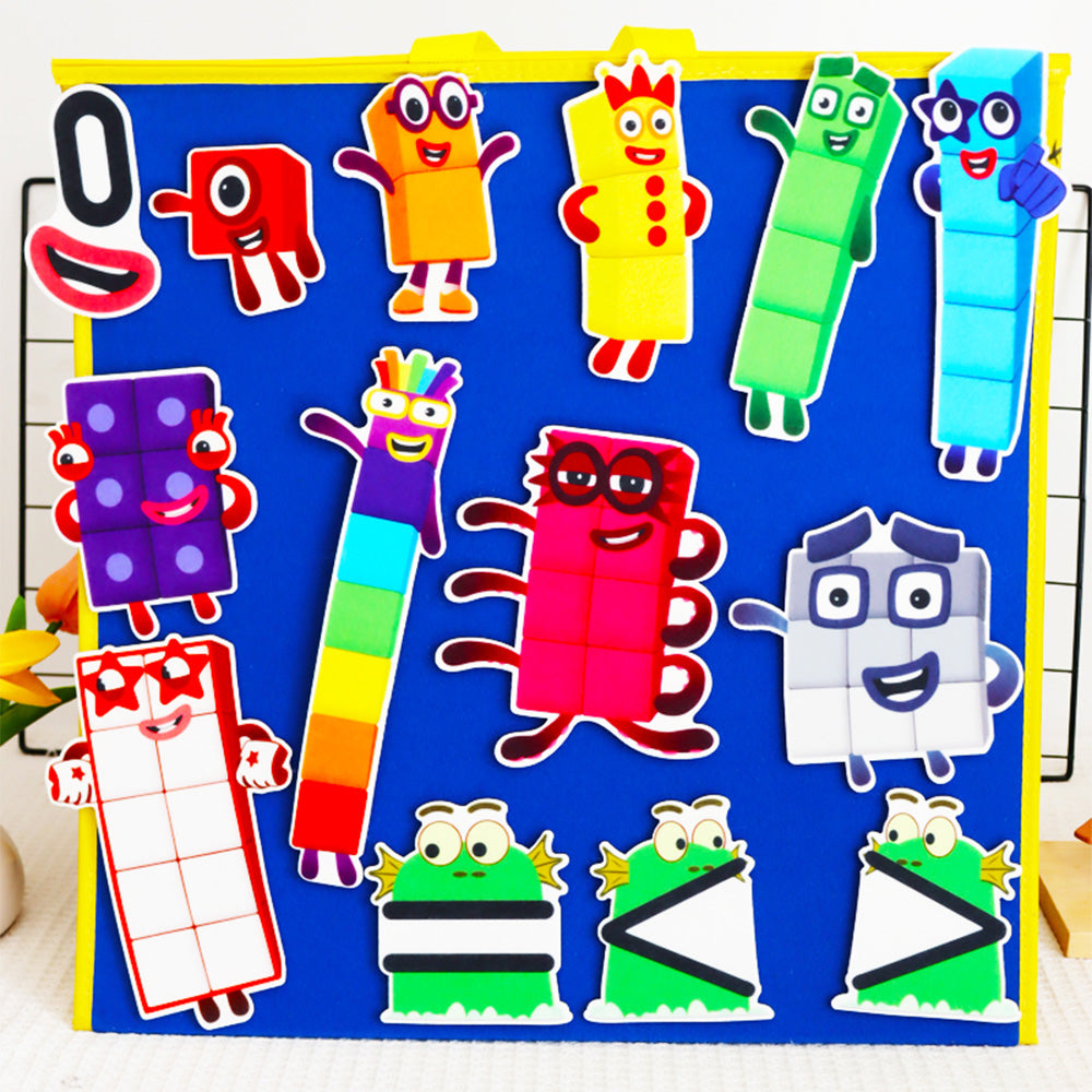 Numberblocks Felt Story Set, 14PCS Math Character Felt Pieces, Interactive Preschool Counting & Early Math Teaching Prop
