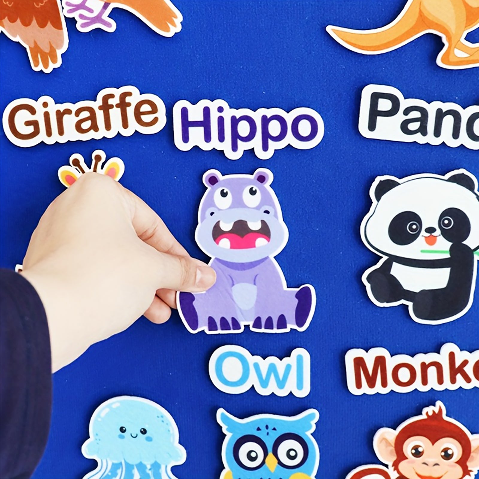 52 Pcs Alphabet A-Z Animal Felt Set - Montessori Educational Toys, Interactive Sorting & Word Matching Game for Preschool Classroom, Ages 3+