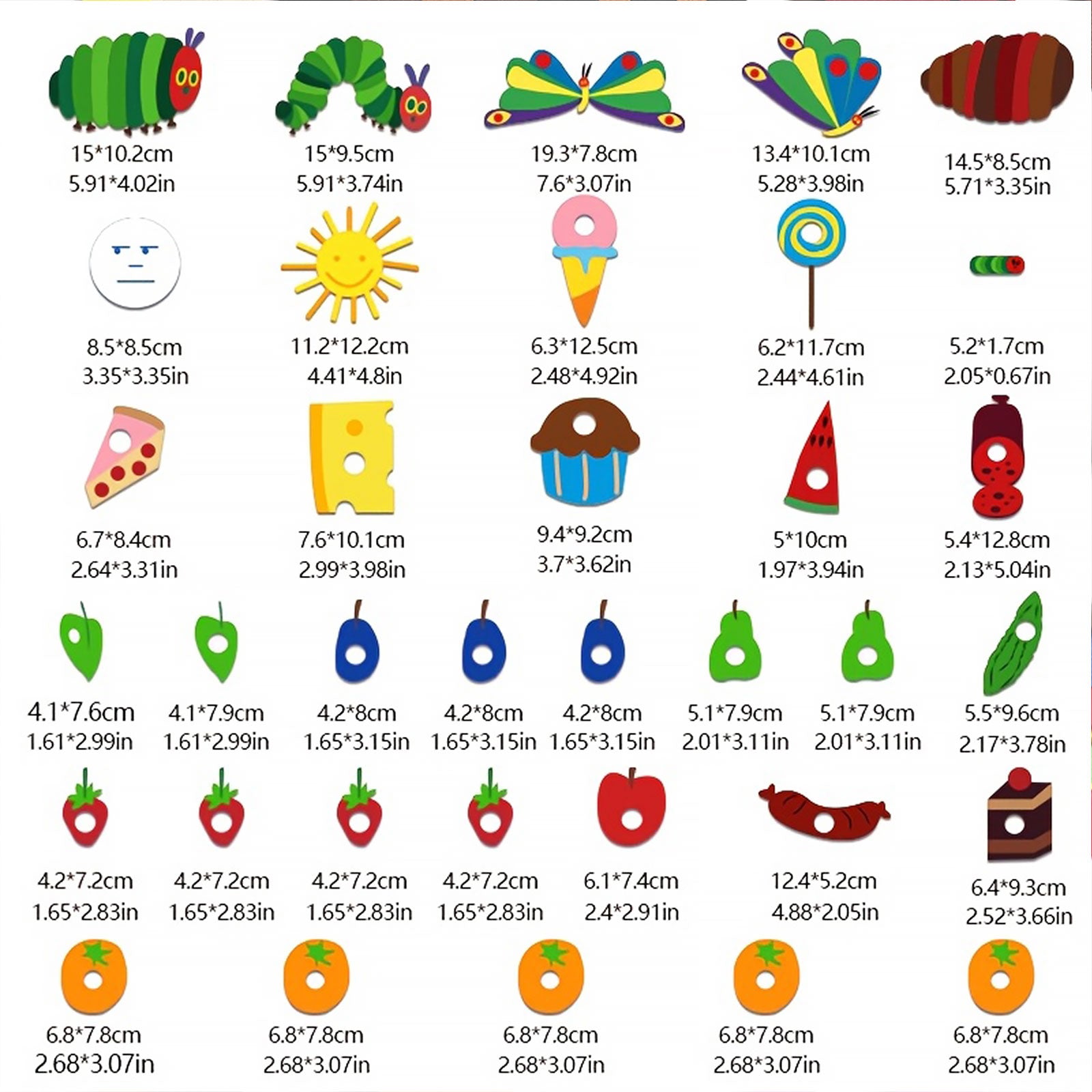 35Pcs The Very Hungry Caterpillar Felt Story Set, Story Telling Apron for Preschool Teachers, Interactive Classroom Dramatic Play & Early Learning Educational Toy