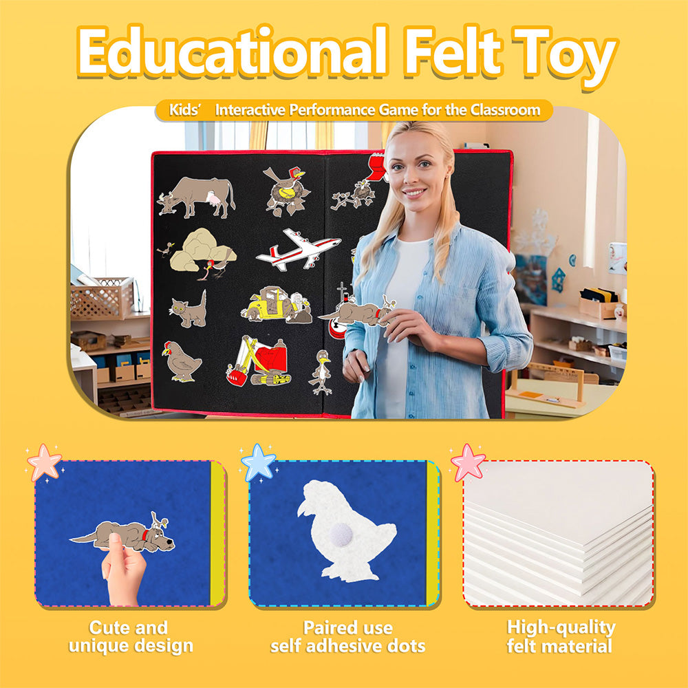 HOOJOJO Are You My Mother? Felt Storytelling Set, 15 Pcs Felt Performance Props, Toddler Educational Toys for Kids Age 3+, Preschool Teaching Aid
