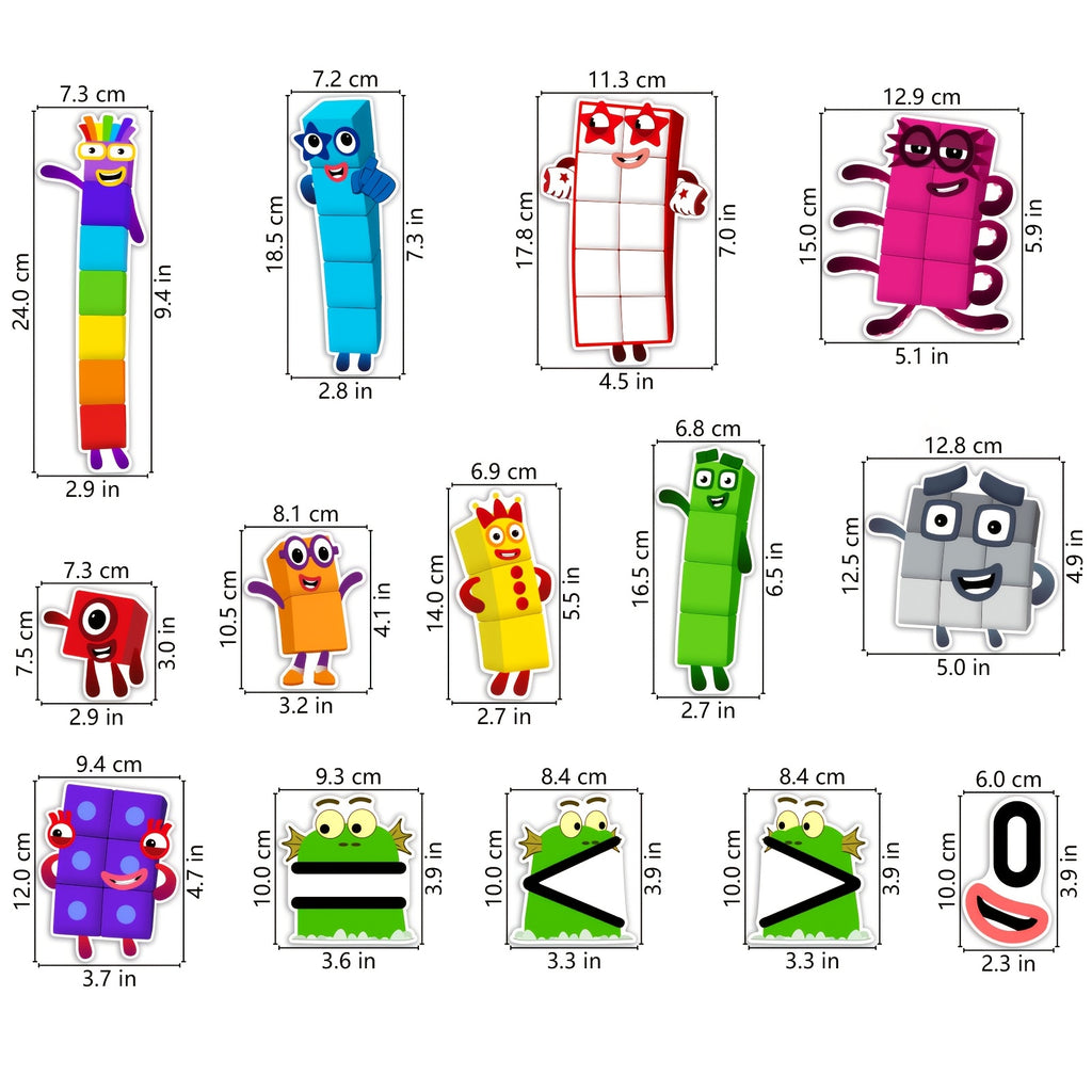 Numberblocks Felt Story Set, 14PCS Math Character Felt Pieces, Interactive Preschool Counting & Early Math Teaching Prop