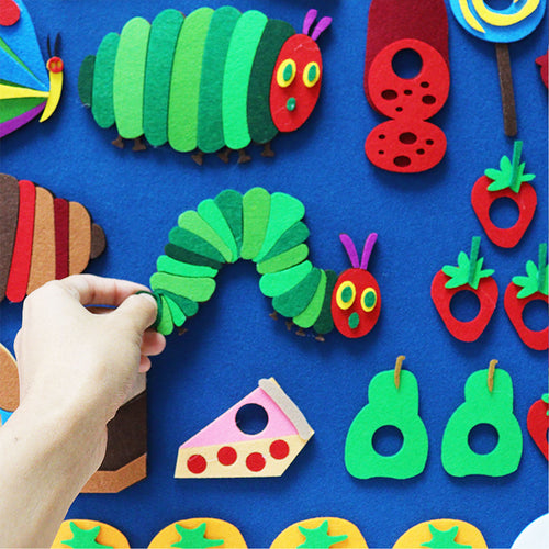 35Pcs The Very Hungry Caterpillar Felt Story Set, Story Telling Apron for Preschool Teachers, Interactive Classroom Dramatic Play & Early Learning Educational Toy