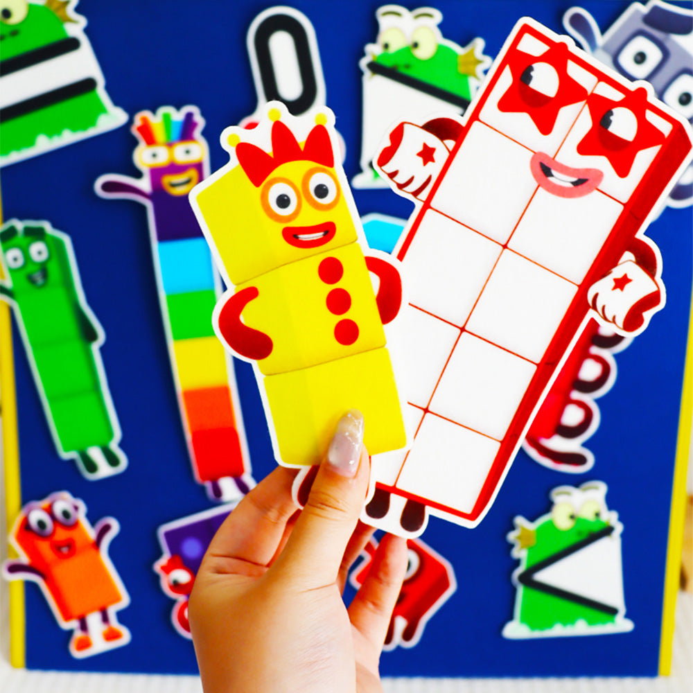Numberblocks Felt Story Set, 14PCS Math Character Felt Pieces, Interactive Preschool Counting & Early Math Teaching Prop