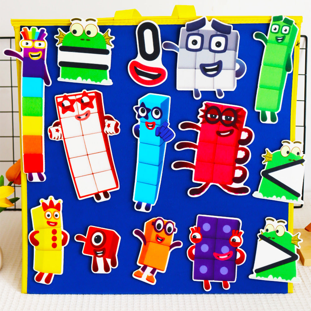 Numberblocks Felt Story Set, 14PCS Math Character Felt Pieces, Interactive Preschool Counting & Early Math Teaching Prop
