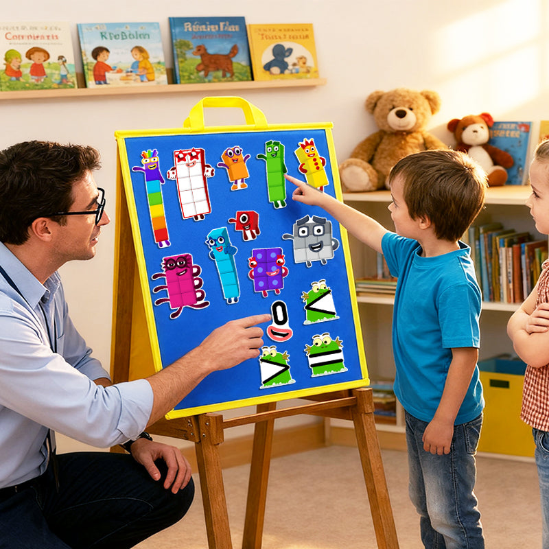 Numberblocks Felt Story Set, 14PCS Math Character Felt Pieces, Interactive Preschool Counting & Early Math Teaching Prop