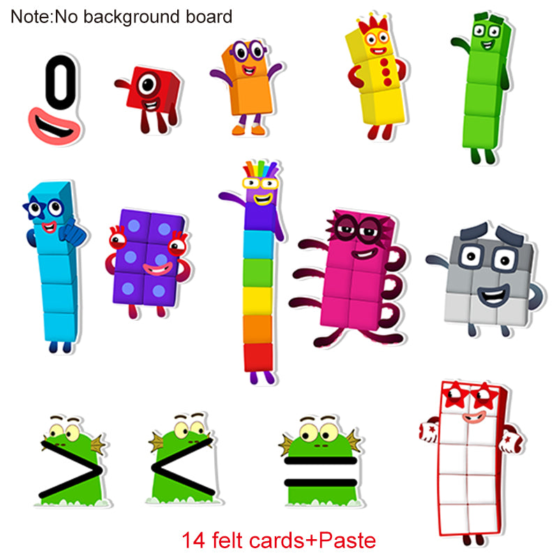 Numberblocks Felt Story Set, 14PCS Math Character Felt Pieces, Interactive Preschool Counting & Early Math Teaching Prop